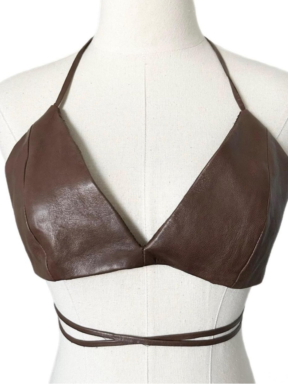 Lamarque brown leather bra top
